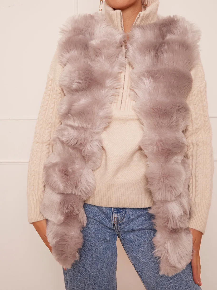 Faux Fur Gilet in Silver sold by Chi Chi London product image thumbnail 3