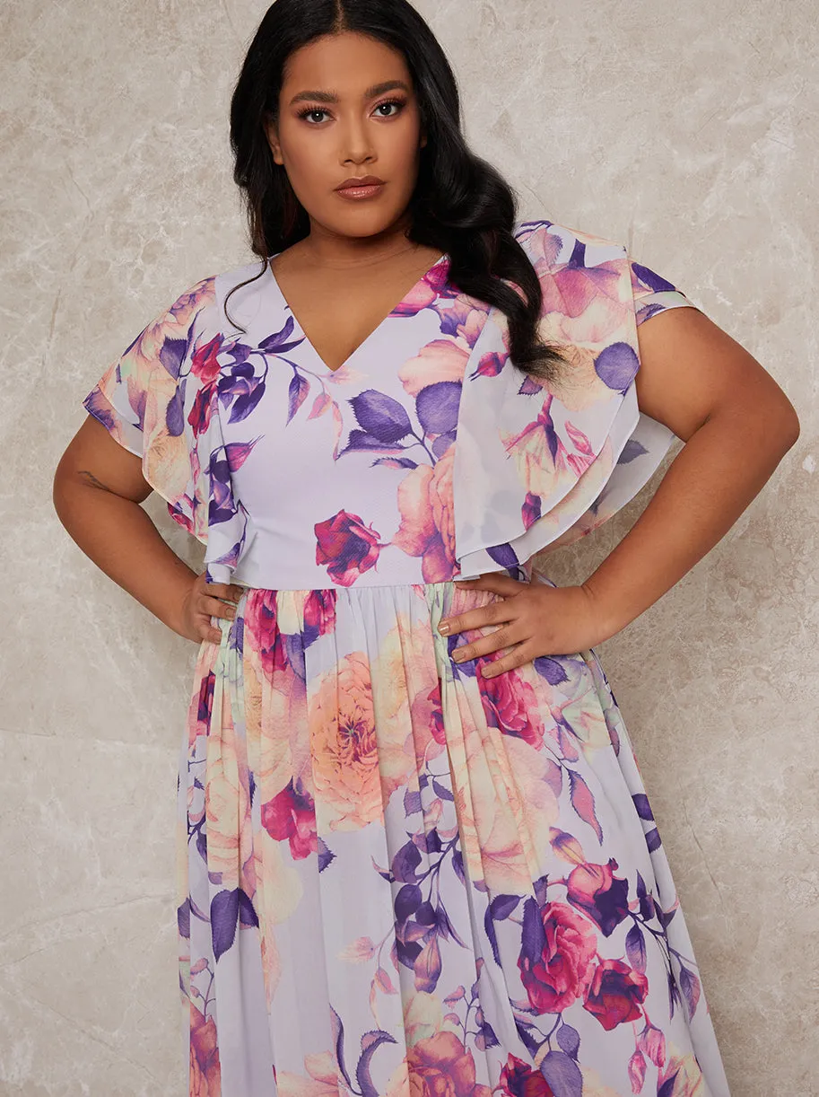 Plus Size Ruffle Floral Frill Maxi Dress sold by Chi Chi London product image thumbnail 2