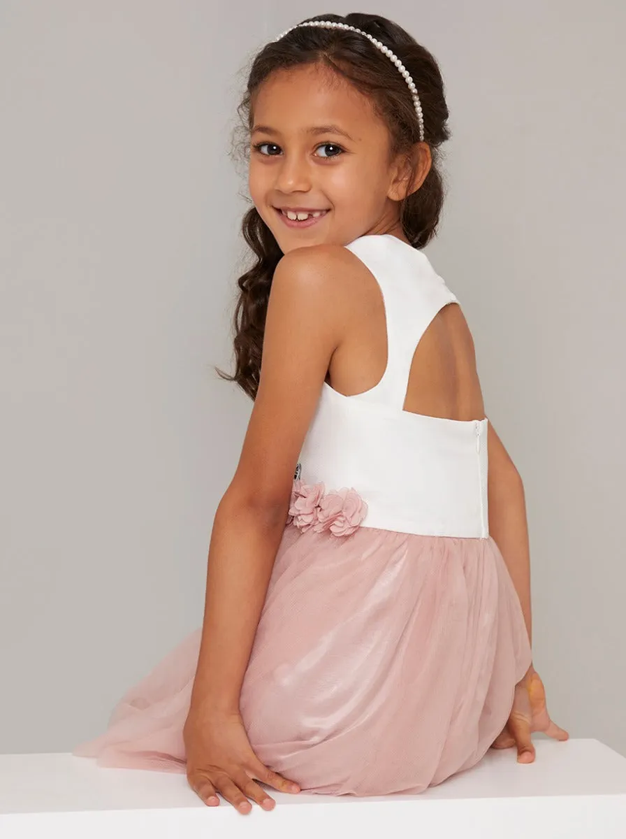 Girls 3D Flower Tulle Party Dress in Multi sold by Chi Chi London product image thumbnail 2