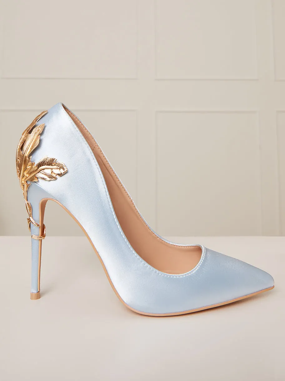 High Heel Embellished Satin Court Shoes in Blue sold by Chi Chi London product image thumbnail 5