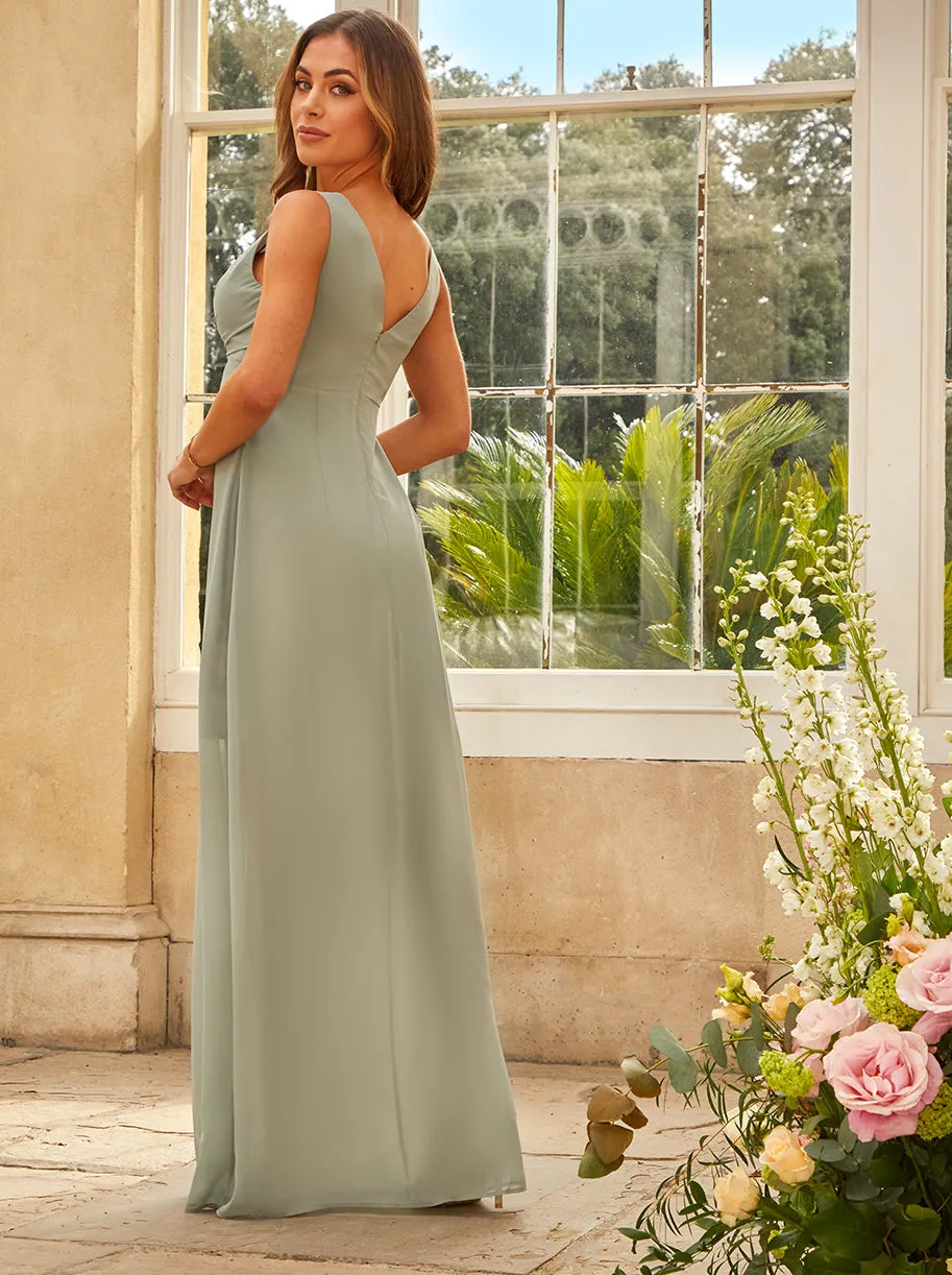 Knot Detail Maxi Dress in Sage sold by Chi Chi London product image thumbnail 4