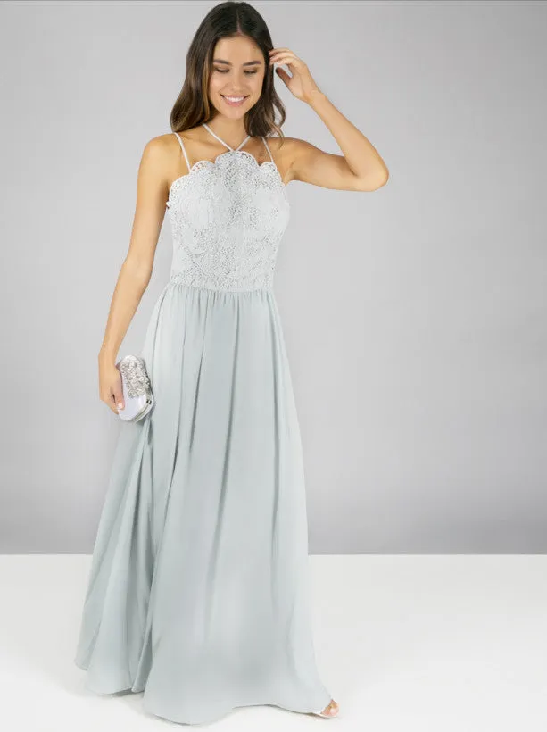 Halter Style Lace Bodice Maxi Dress in Green sold by Chi Chi London product image thumbnail 3