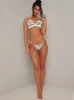 Frill Detail Side Tie Print Bikini Bottoms in Multi sold by Chi Chi London