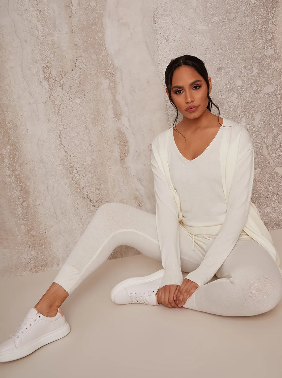 3 Piece Cardigan Loungewear Set in Cream sold by Chi Chi London product image thumbnail 2