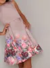 Girls Rose Print Skater Dress in Pink sold by Chi Chi London