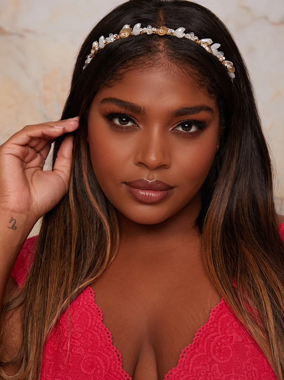 Pearl Beaded Headband in Gold sold by Chi Chi London product image thumbnail 3