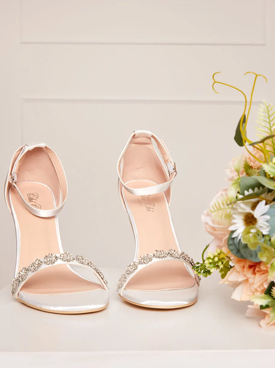 High Heel Diamante Strap Sandals in White sold by Chi Chi London product image thumbnail 2