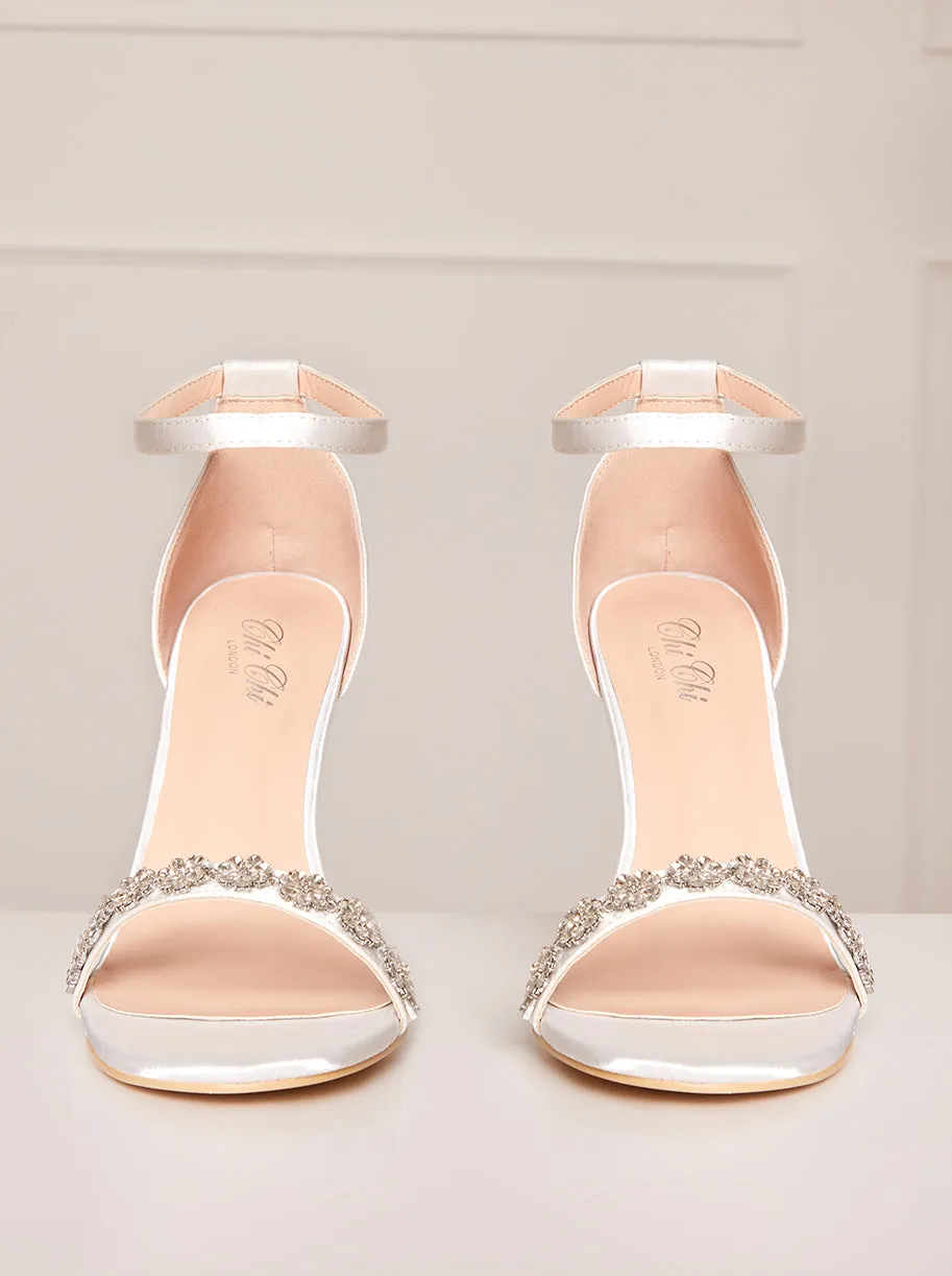 High Heel Diamante Strap Sandals in White sold by Chi Chi London product image thumbnail 4
