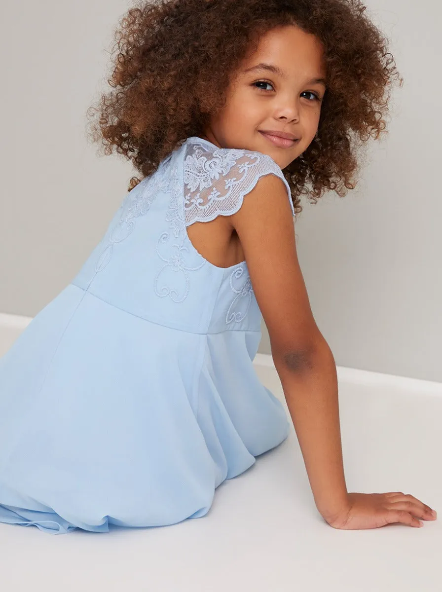 Girls Lace Cap Sleeve Midi Dress in Blue sold by Chi Chi London product image thumbnail 2