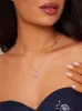 Diamante Double Drop Necklace in Gold Tone sold by Chi Chi London