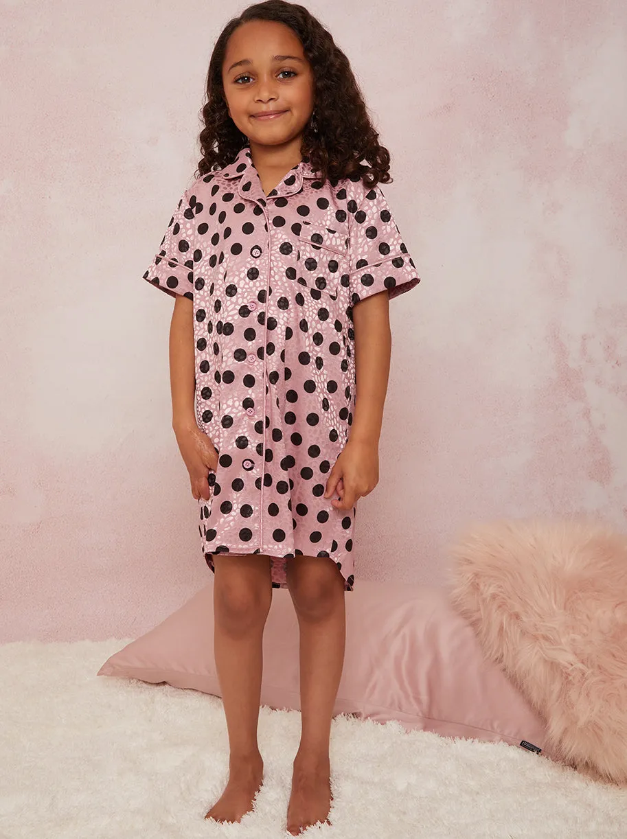 Girls Spot Print Night Dress in Pink sold by Chi Chi London product image thumbnail 4