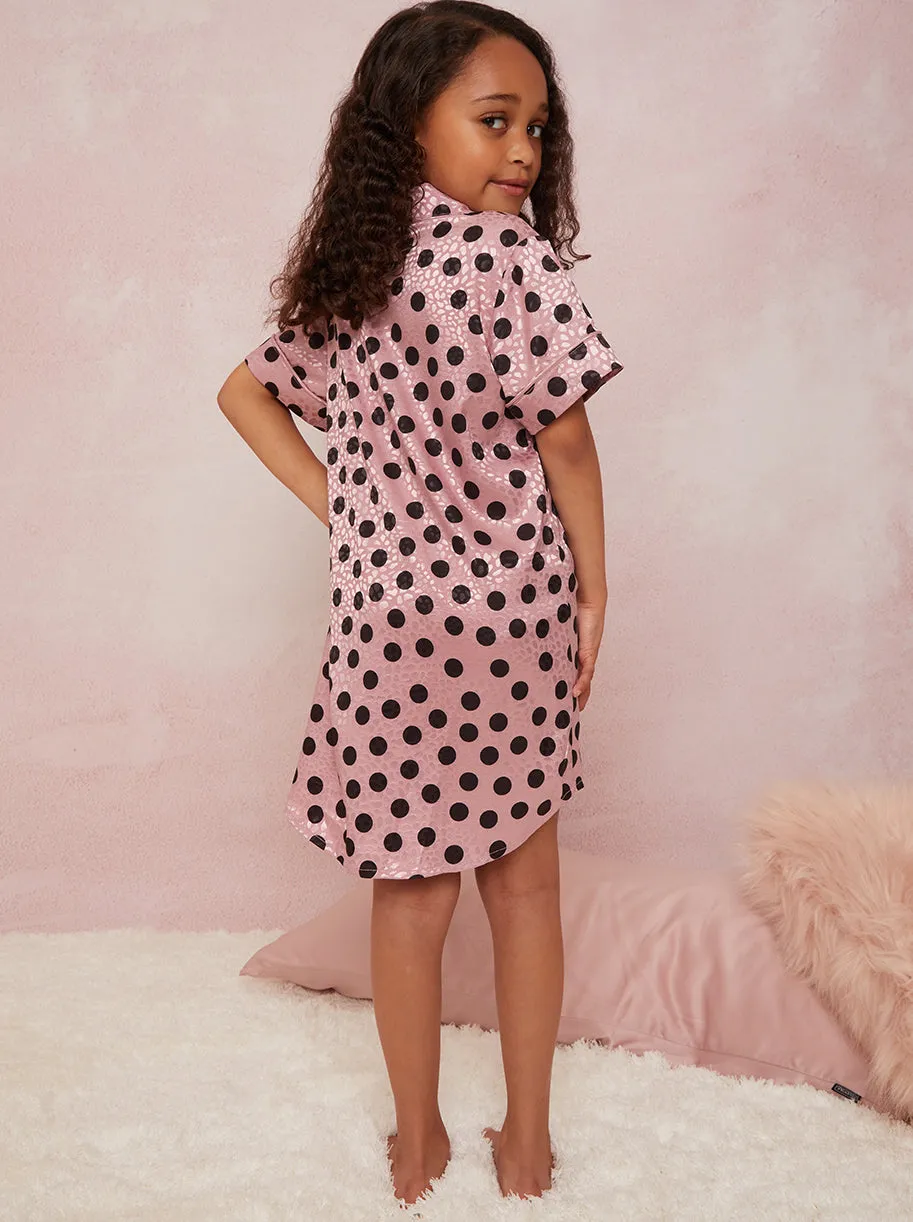 Girls Spot Print Night Dress in Pink sold by Chi Chi London product image thumbnail 2