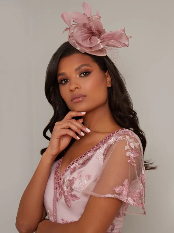 Feather Detail Fascinator in Brown sold by Chi Chi London