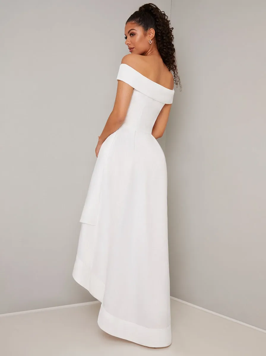 Bardot Dip Hem Midi Dress in White sold by Chi Chi London product image thumbnail 3