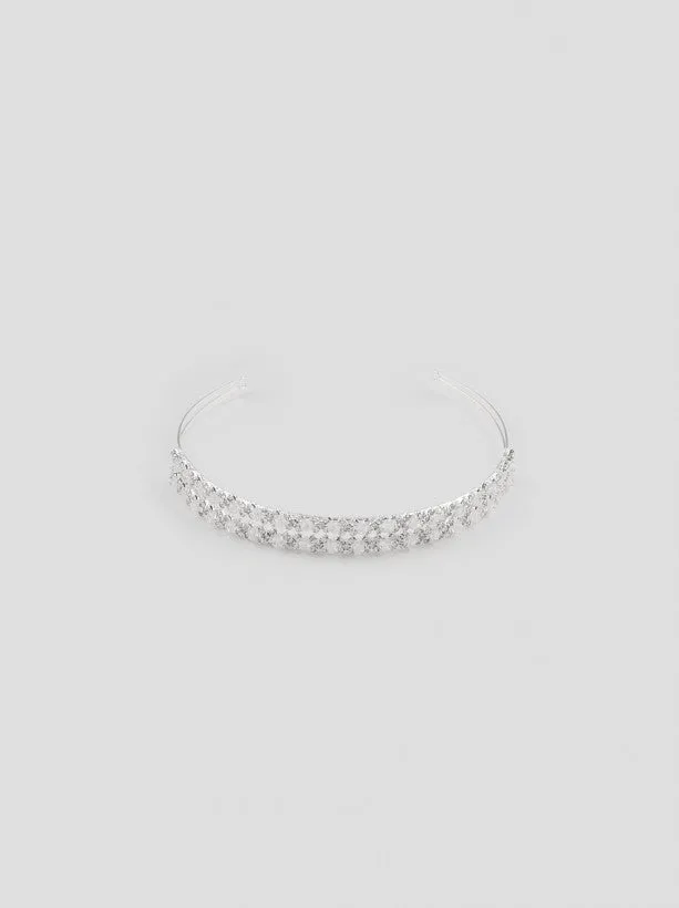 Diamante Faux Pearl Headband in Silver sold by Chi Chi London product image thumbnail 2