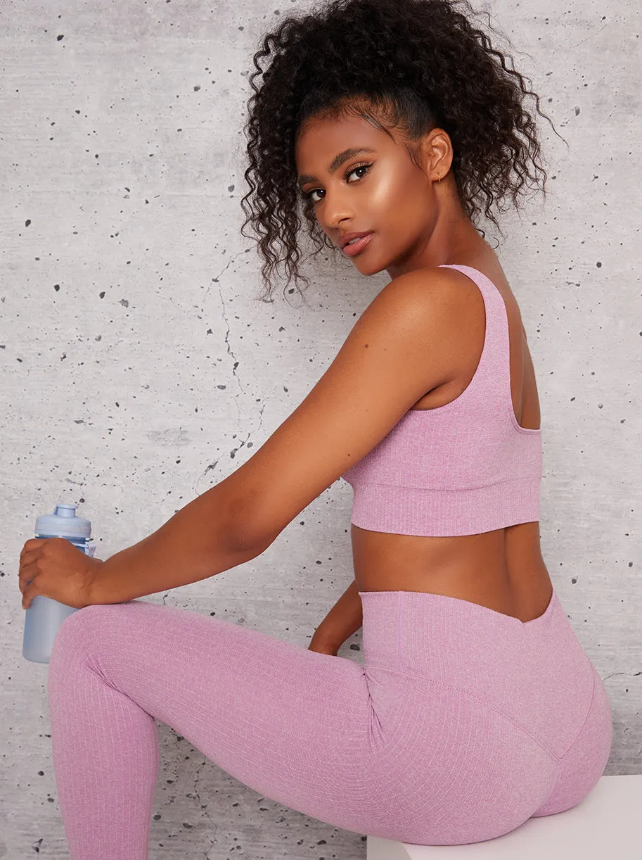 Sports Bra with Sculpting Design in Purple sold by Chi Chi London product image thumbnail 4