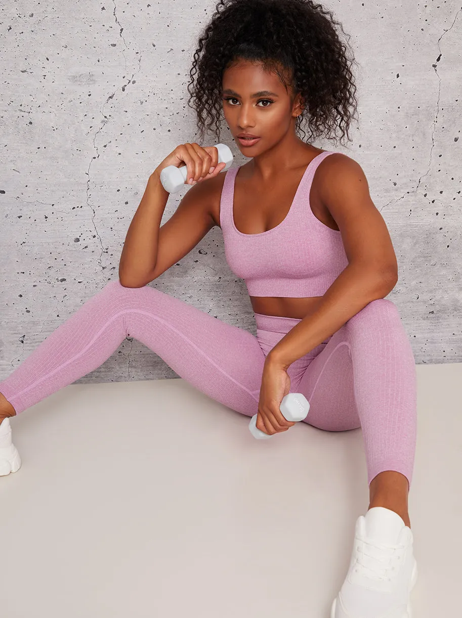 Sports Bra with Sculpting Design in Purple sold by Chi Chi London product image thumbnail 2