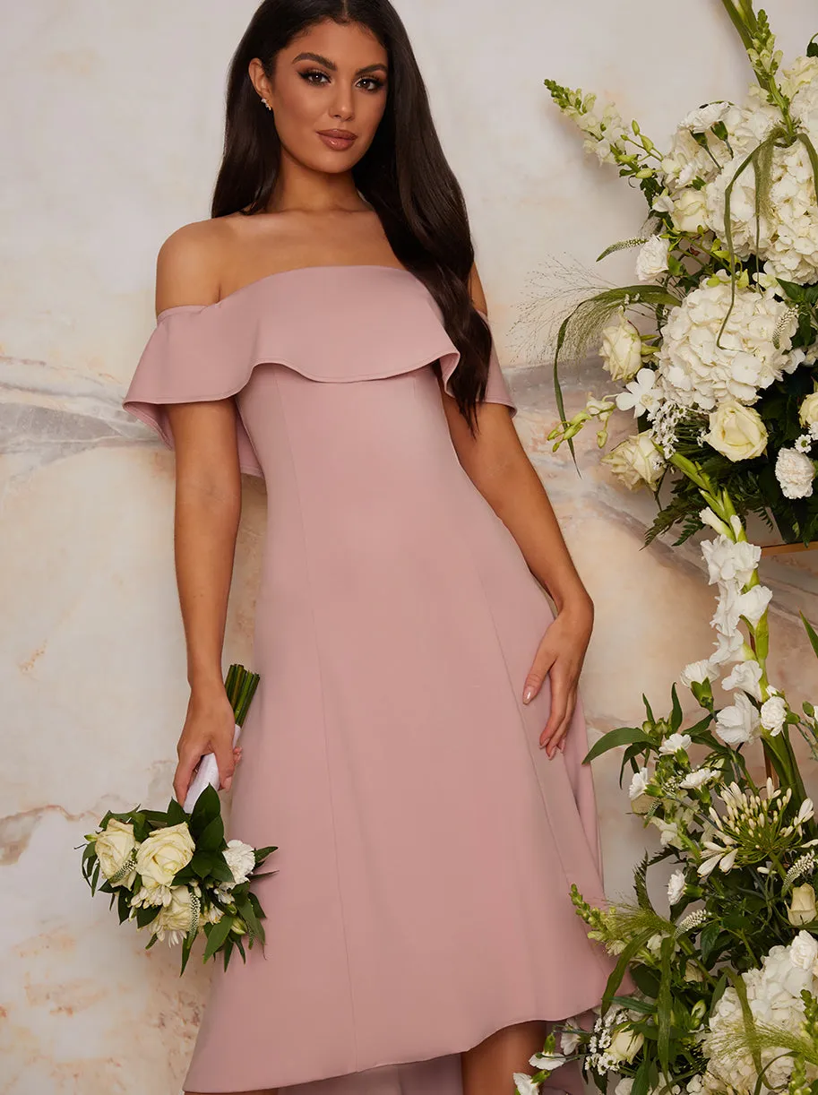 Bardot Dip Hem Midi Dress in Pink sold by Chi Chi London product image thumbnail 2