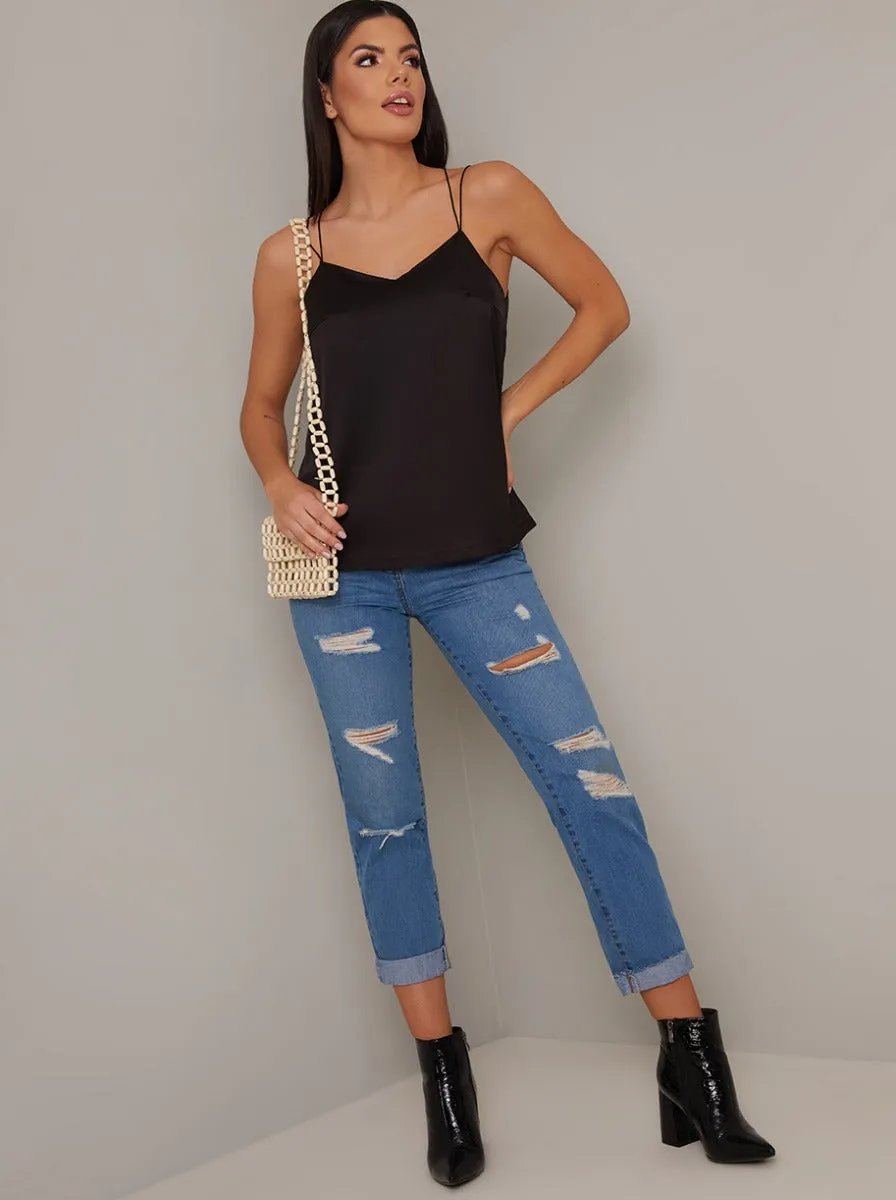 Cami Top in Black sold by Chi Chi London