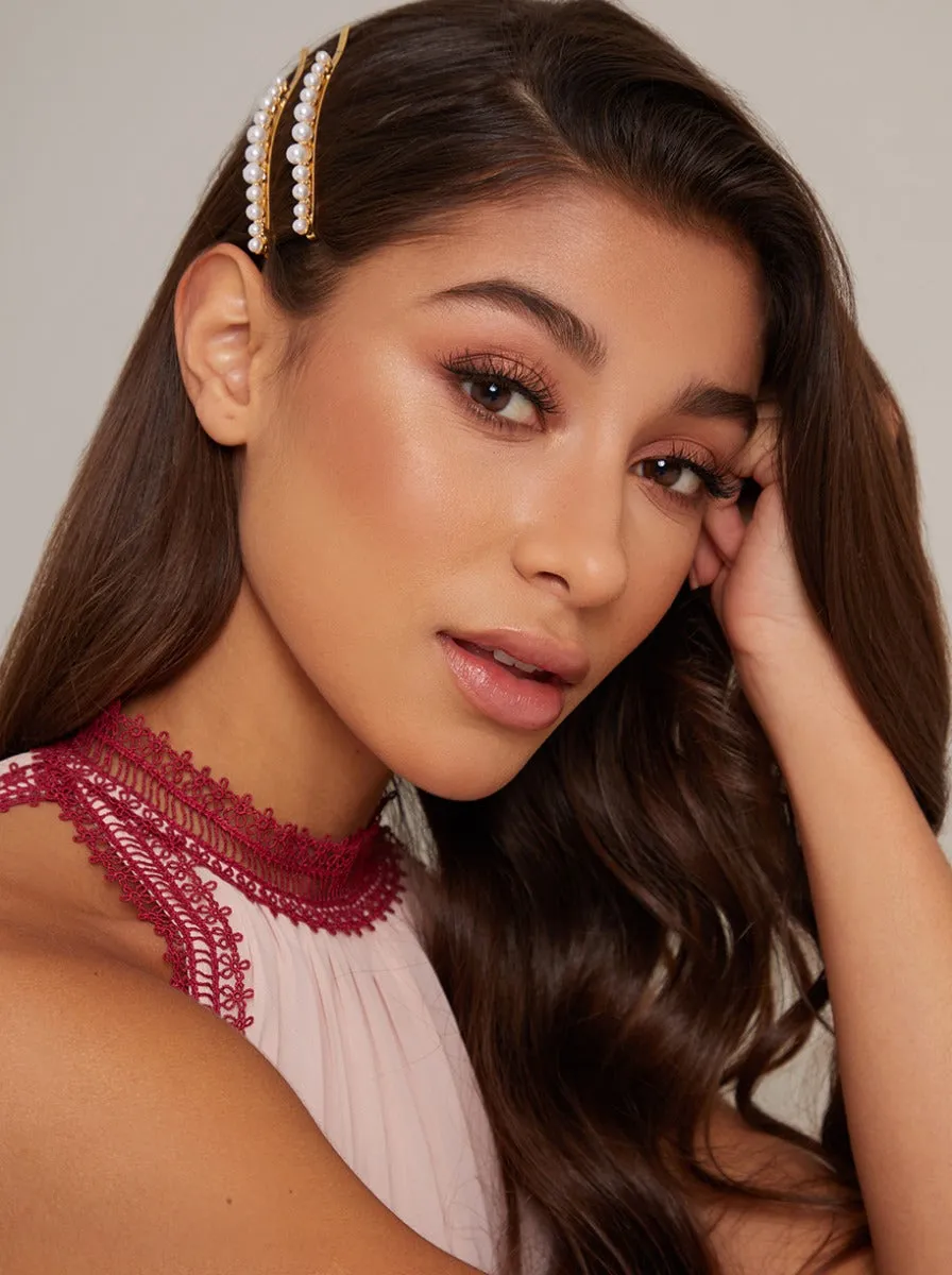 Pearl Embellished Hair Clips with Gold Finish sold by Chi Chi London product image thumbnail 2