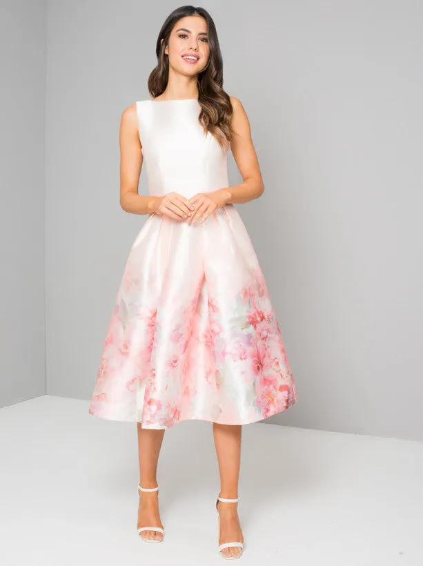 Digital Print Sleeveless Midi Dress in Pink sold by Chi Chi London product image thumbnail 3