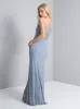 Lace Back Fitted Maxi Dress in Blue sold by Chi Chi London