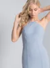 Lace Back Fitted Maxi Dress in Blue sold by Chi Chi London