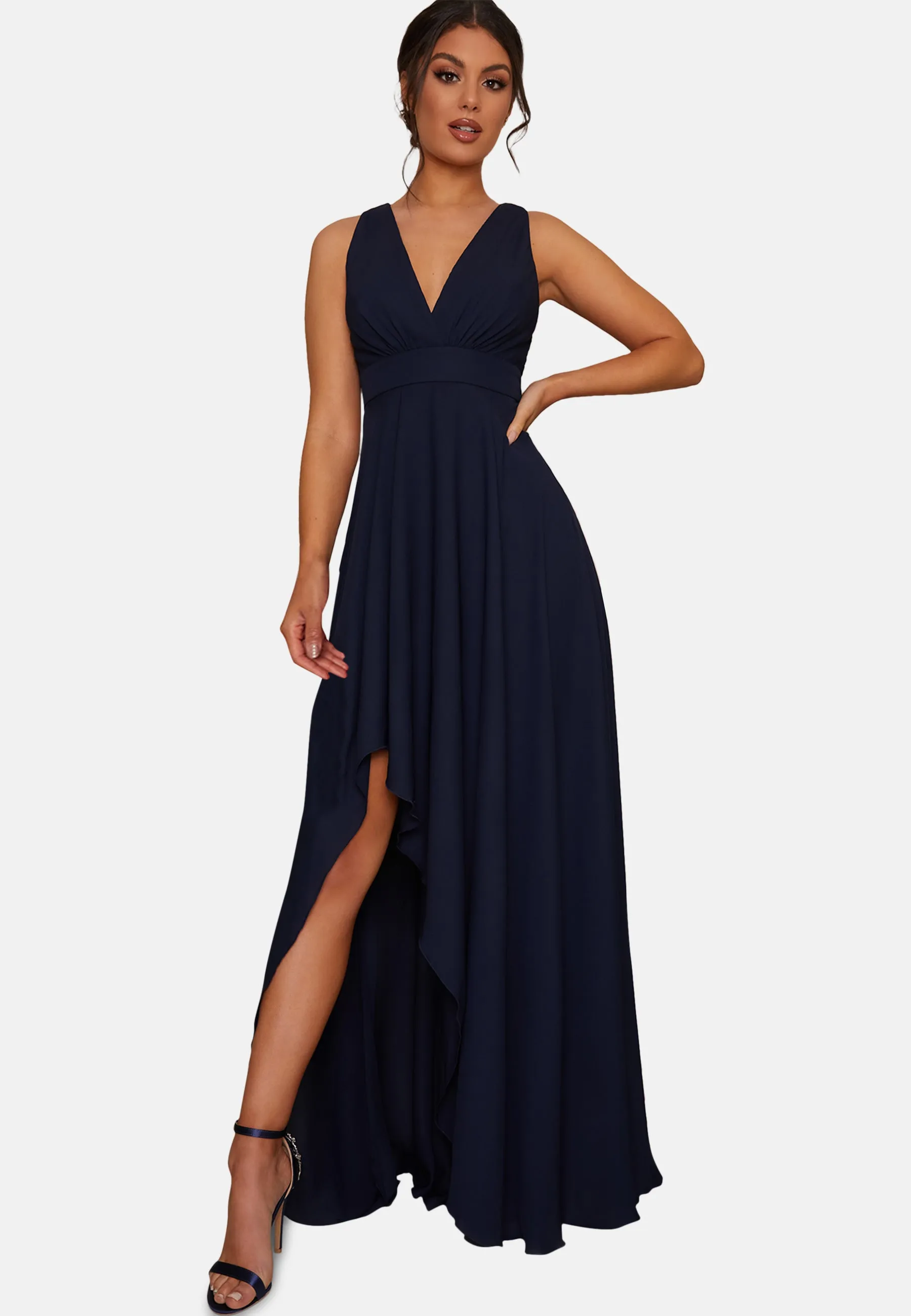 Side Split Maxi Bridesmaid Dress in Navy sold by Chi Chi London product image thumbnail 5