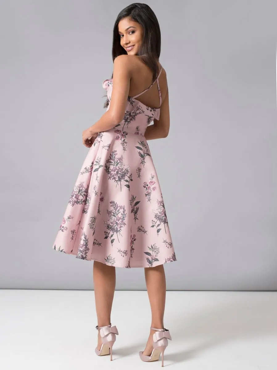 Cami Cross Strap Floral Midi Dress in Purple sold by Chi Chi London product image thumbnail 4