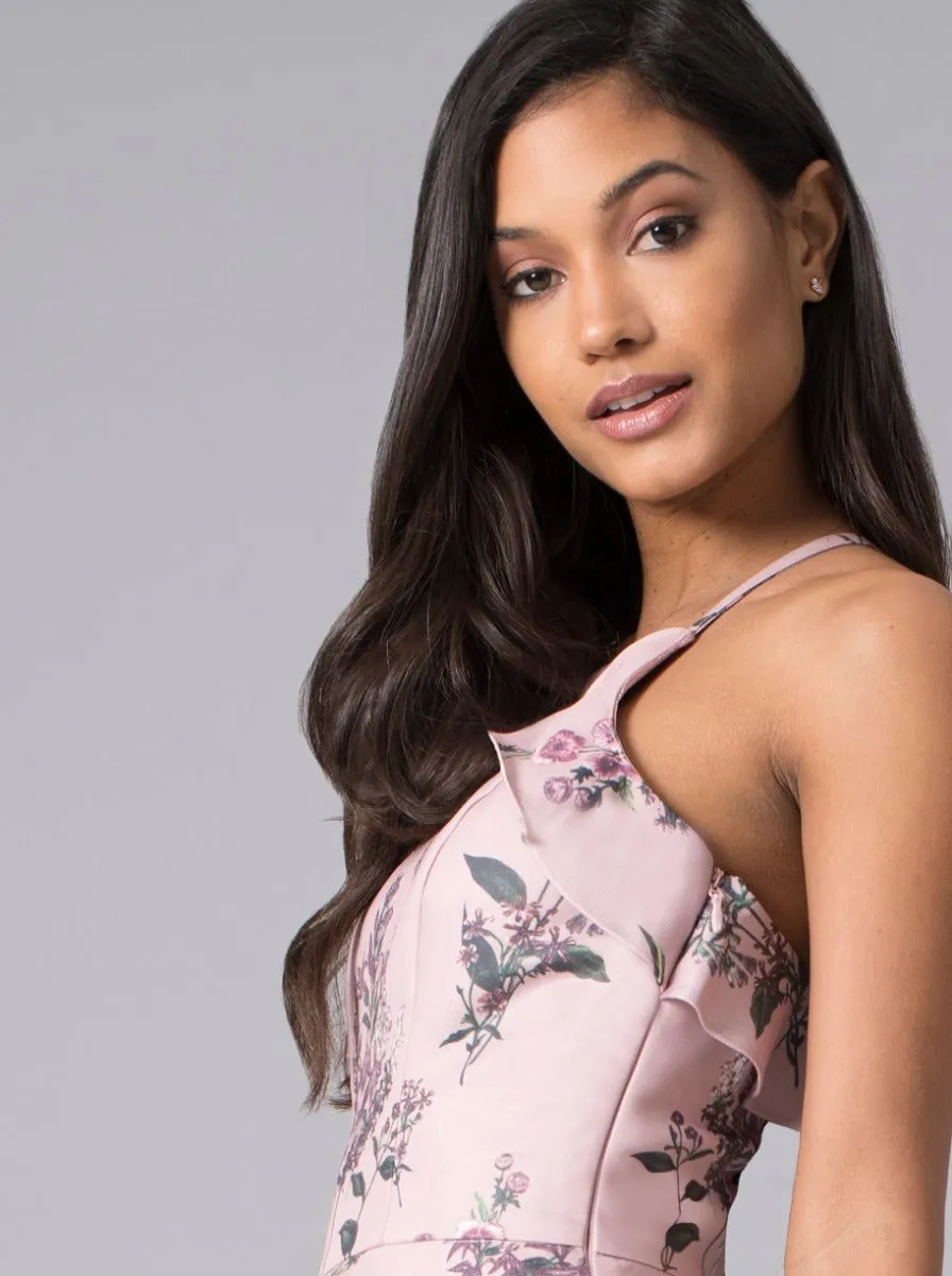 Cami Cross Strap Floral Midi Dress in Purple sold by Chi Chi London product image thumbnail 2