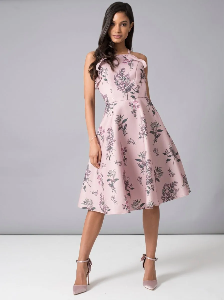 Cami Cross Strap Floral Midi Dress in Purple sold by Chi Chi London product image thumbnail 3