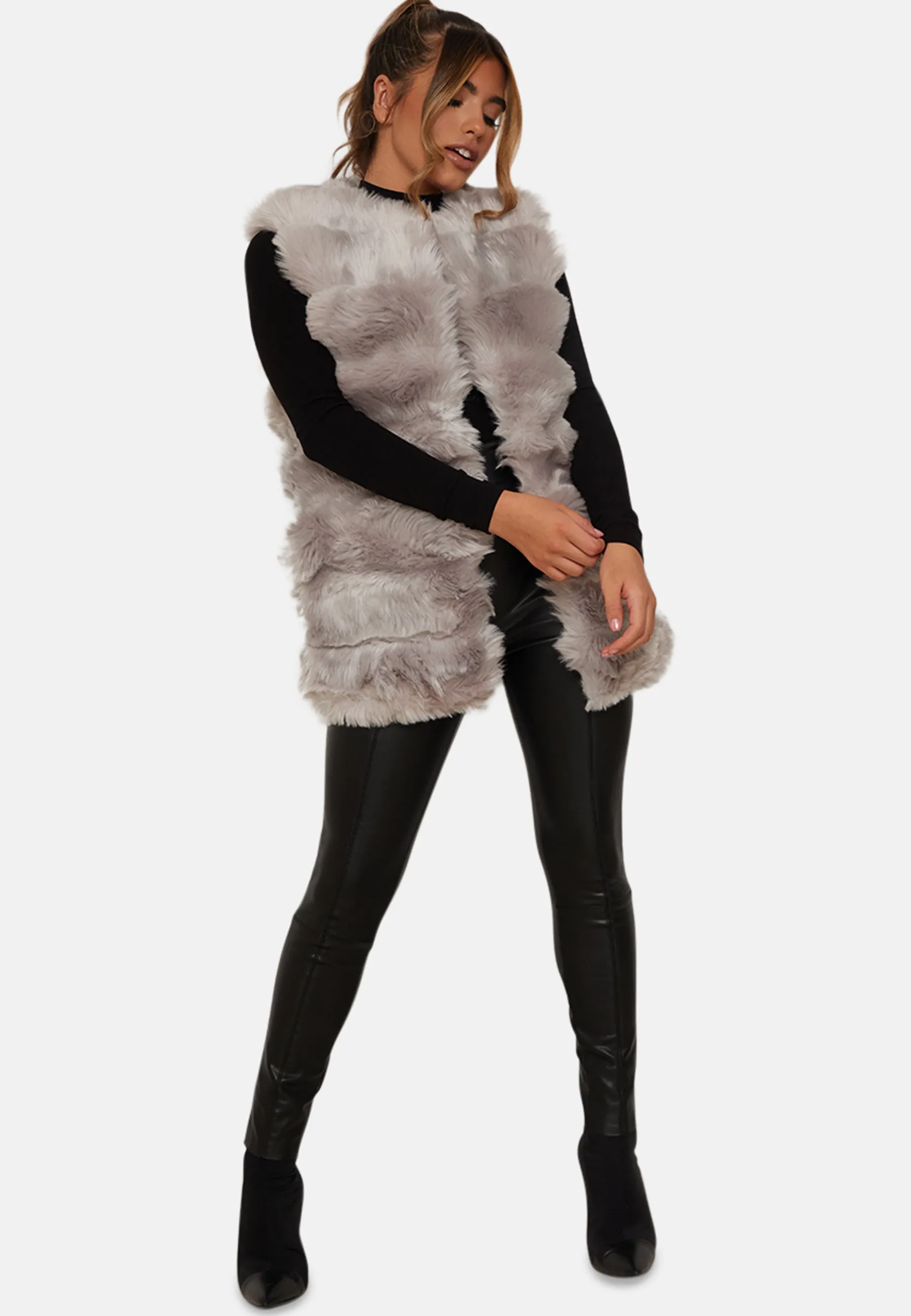 Faux Fur Gilet in Grey sold by Chi Chi London product image thumbnail 5