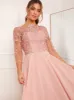 Long Sleeve Baroque Style Midi Tea Dress sold by Chi Chi London