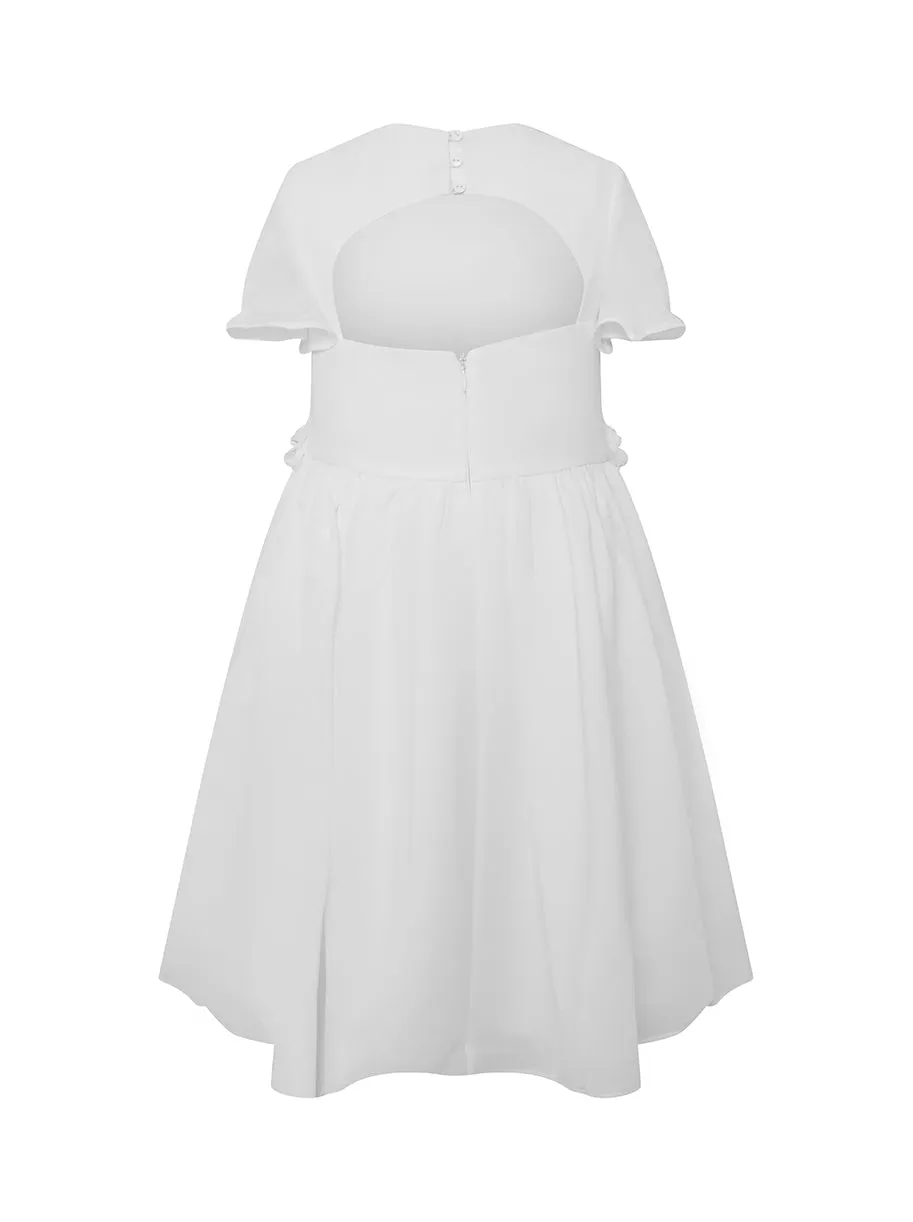 Girls 3D Floral Chiffon Midi Dress in White sold by Chi Chi London product image thumbnail 2