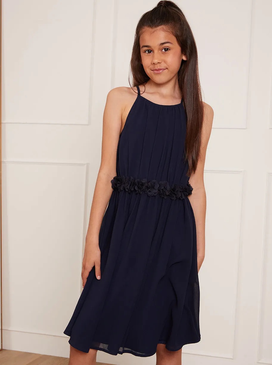 Older Girls Chiffon Flower Dress in Blue sold by Chi Chi London product image thumbnail 4