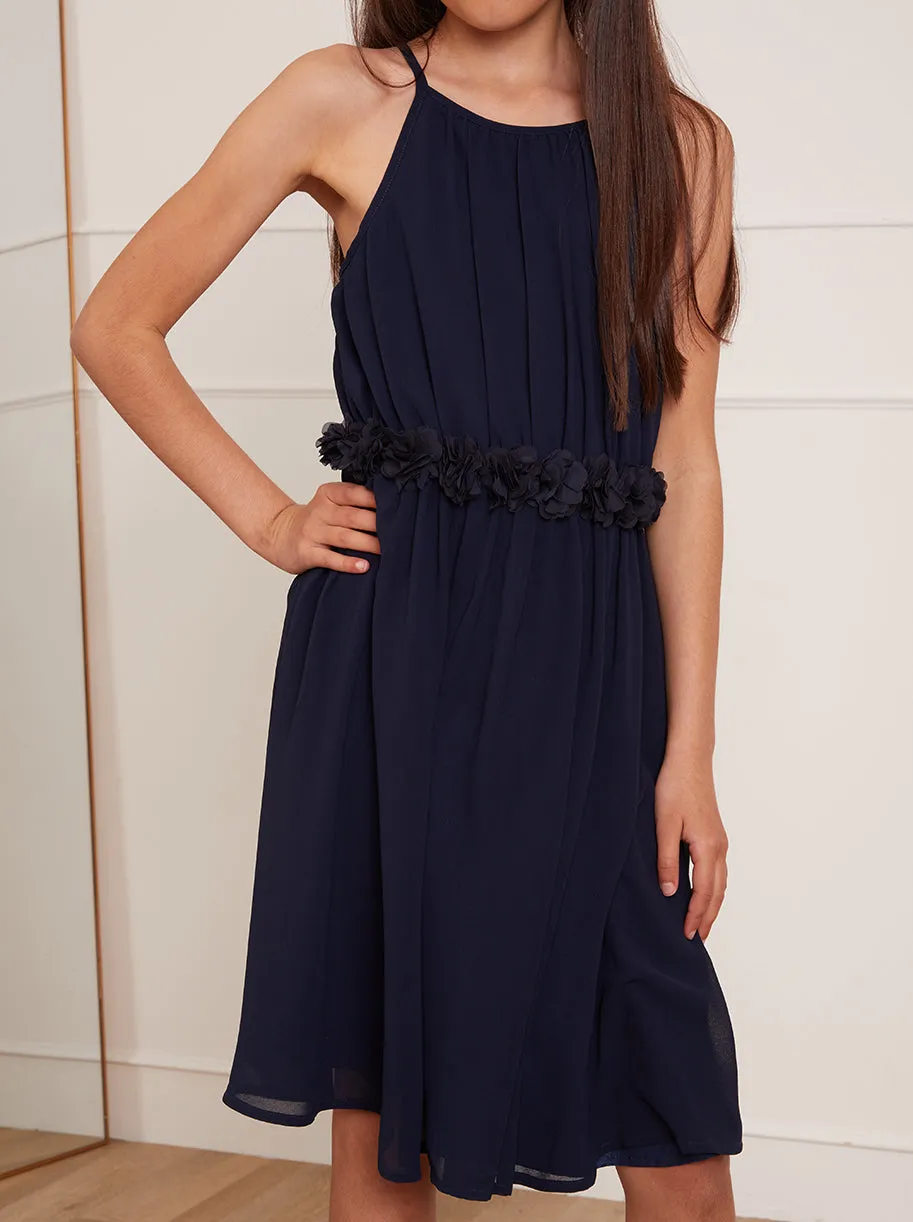 Older Girls Chiffon Flower Dress in Blue sold by Chi Chi London product image thumbnail 3