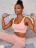 Ribbed Design Sports Bra in Coral sold by Chi Chi London