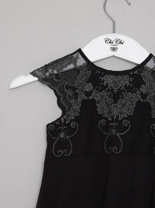 Girls Lace Bodice Party Dress in Black sold by Chi Chi London product image thumbnail 3