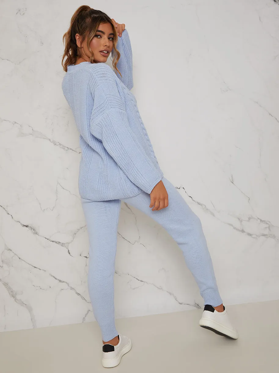 Knitted Cardigan Loungewear Set in Blue sold by Chi Chi London product image thumbnail 2