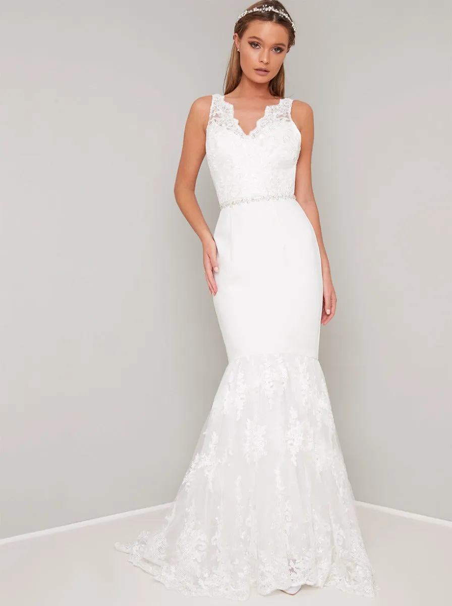 Bridal Diamante Belt with White Ribbon Fastening sold by Chi Chi London product image thumbnail 4