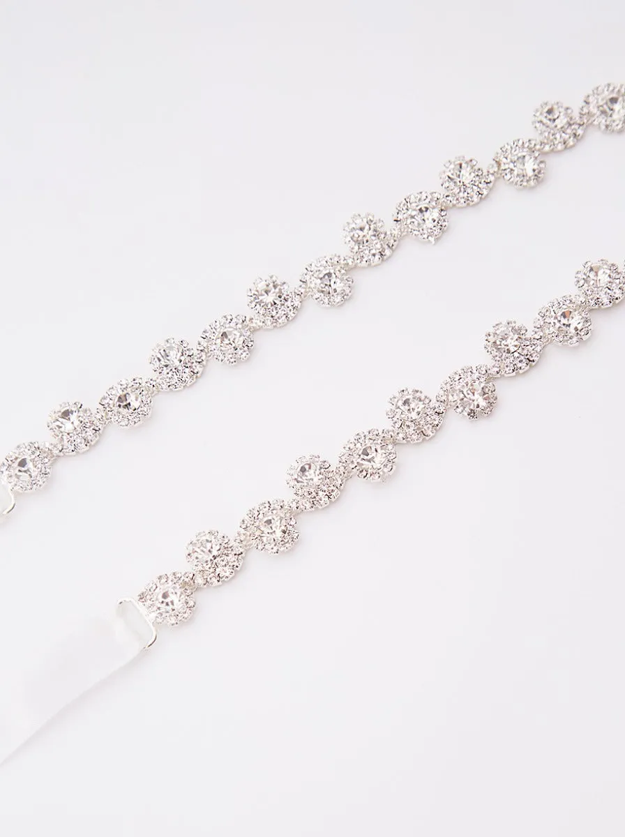 Bridal Diamante Belt with White Ribbon Fastening sold by Chi Chi London product image thumbnail 2