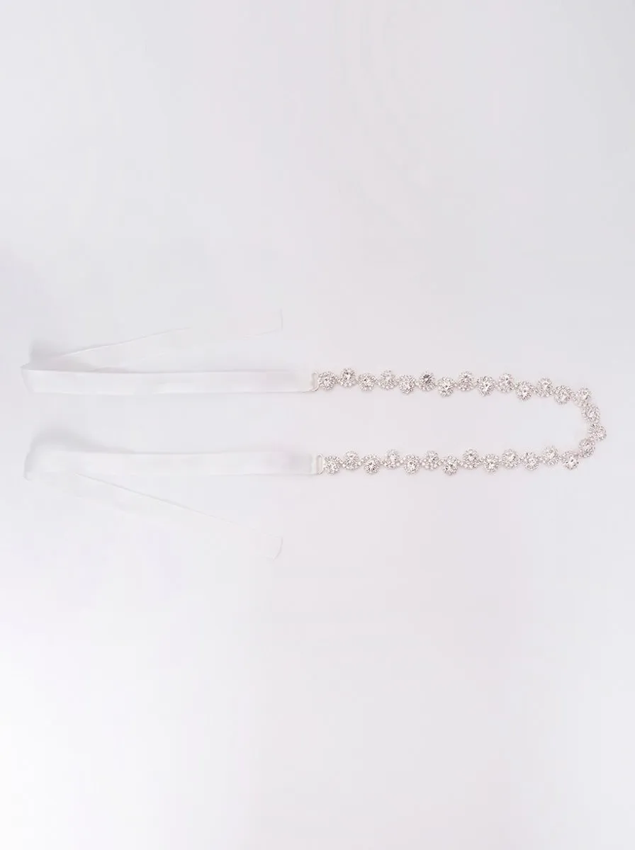 Bridal Diamante Belt with White Ribbon Fastening sold by Chi Chi London product image thumbnail 3