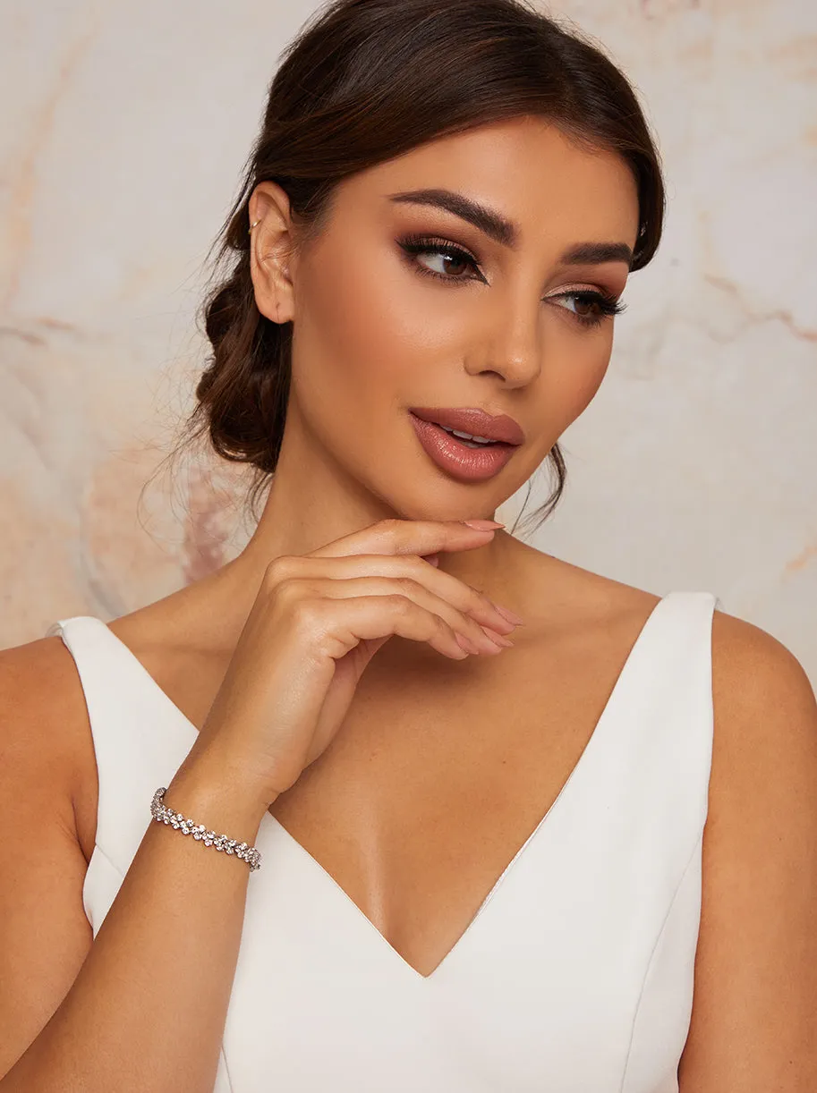 Jewelled Bracelet with Clasp Fastening in Silver sold by Chi Chi London product image thumbnail 2