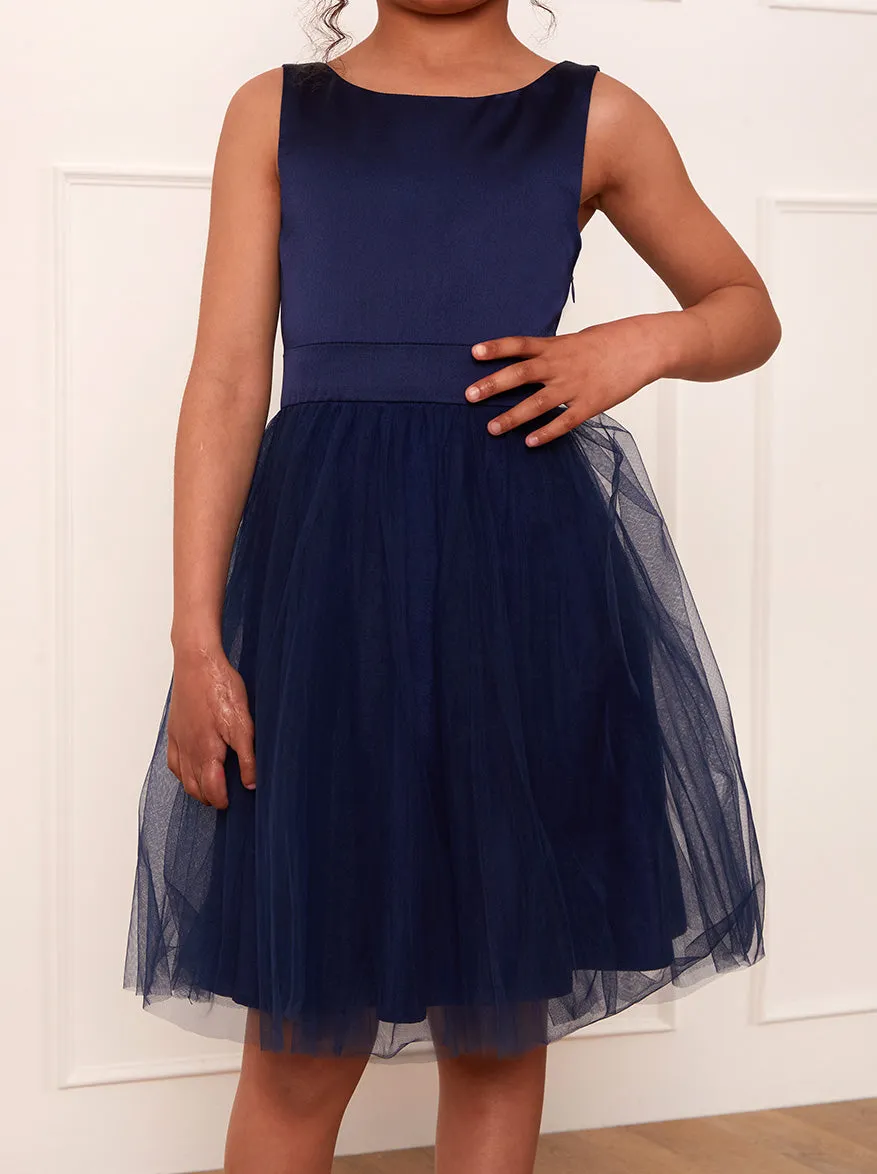 Girls Midi Dress with Sleeveless Design in Blue sold by Chi Chi London product image thumbnail 4