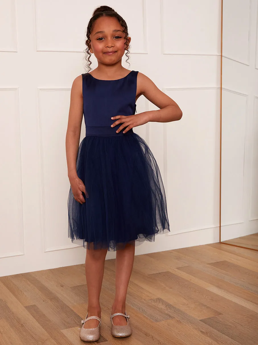 Girls Midi Dress with Sleeveless Design in Blue sold by Chi Chi London product image thumbnail 2