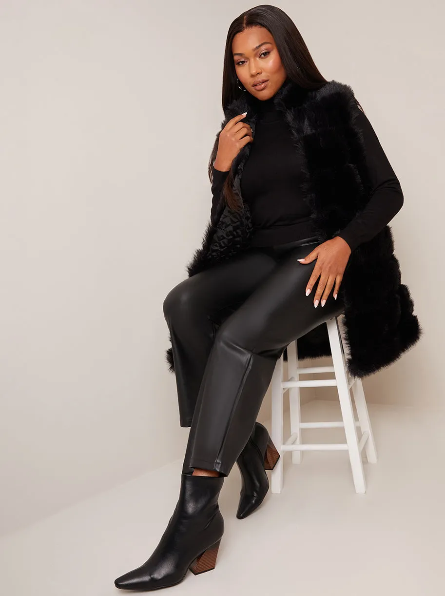 Faux Fur Stripe Gilet in Black sold by Chi Chi London product image thumbnail 4