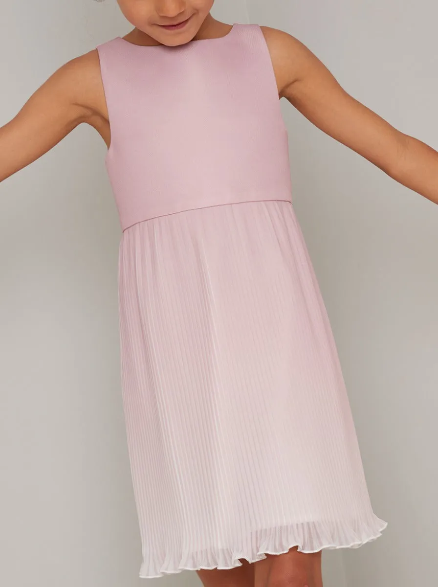 Girls Ombre Pleated Midi Dress in Pink sold by Chi Chi London product image thumbnail 4