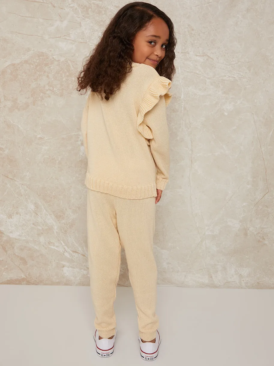 Girls Ruffle Detail Lounge Set in Cream sold by Chi Chi London product image thumbnail 3