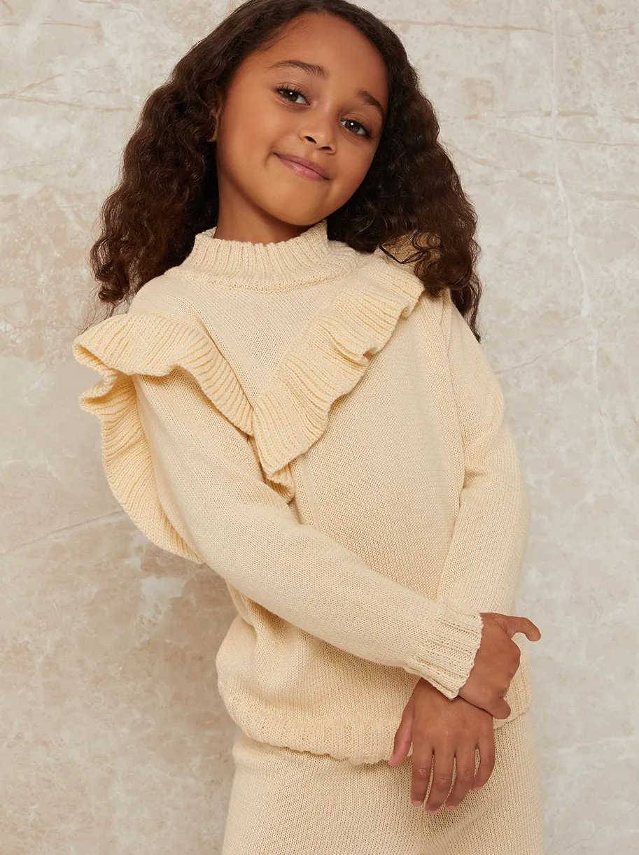 Girls Ruffle Detail Lounge Set in Cream sold by Chi Chi London product image thumbnail 2