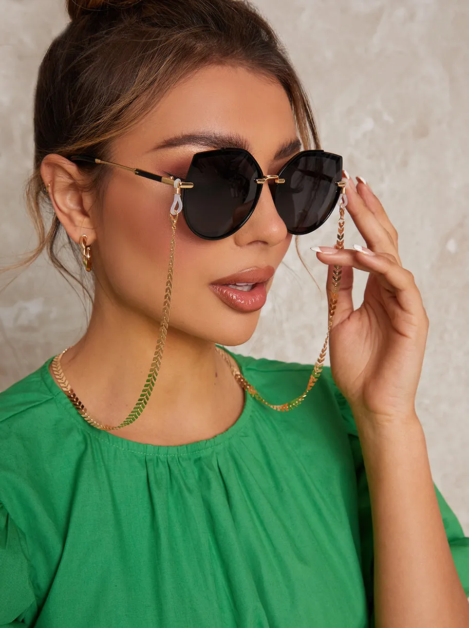 Leaf Detail Sunglasses Chain in Gold sold by Chi Chi London product image thumbnail 2